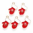 Kép 1/2 - Medál – kesztyű – 19x11xx2mm - fehér - piros és halvány arany színekben
