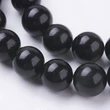 Kép 3/3 - Ásványgyöngy – Természetes Fekete Obszidián - 10mm - aranyfényű