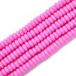 Kép 2/3 - Gyöngy - 6-7mm - kézzel készített - polimer agyaggyöngy - pink színben 