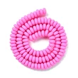 Kép 1/3 - Gyöngy - 6-7mm - kézzel készített - polimer agyaggyöngy - pink színben 