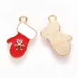 Kép 2/2 - Medál – kesztyű – 19x11xx2mm - fehér - piros és halvány arany színekben