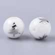 Kép 2/3 - Üveggyöngy - 10mm - Karácsonyi - Galvanizált - Platina fenyő mintával