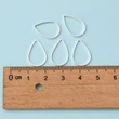 Kép 4/6 - Csepp alakú - köztes elem - ezüst szín, 11x16x1mm