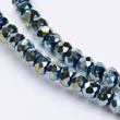 Kép 2/2 - Üveggyöngy - 2x3mm - irizáló zöld színben - fánk alakú csiszolt