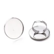 Kép 1/2 - Üveg lencsés gyűrű alap - 25mm lencséhez - platina ezüst színben - Rozsdamentes Acél!