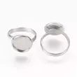 Kép 2/2 - Üveg lencsés gyűrű alap - 12mm lencséhez - platina ezüst színben - Rozsdamentes Acél!