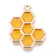 Kép 2/3 - Medál - méhsejt - 21x17mm - arany - meleg sárga színekben