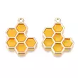 Kép 3/3 - Medál - méhsejt - 21x17mm - arany - meleg sárga színekben