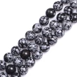 Kép 1/3 - Ásványgyöngy - Természetes Hópehely Obszidián - 8mm