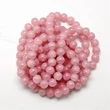 Kép 2/3 - Üveggyöngy - 8mm - Flamingó színű - robbantott - gömb alakban (10db)