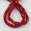 Kép 1/2 - Üveggyöngy - 6x6mm - kocka alakban - áttetsző piros