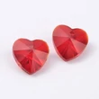 Kép 1/2 - Medál - 10x10mm - áttetsző piros szív - üveg