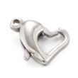 Kép 1/2 - Kapocs - platina ezüst színű - szív alakú - delfin kapocs - Rozsdamentes Acél! 