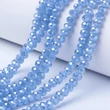 Kép 1/2 - Üveggyöngy - 6x5mm - Csillogó - búzavirágkék gyöngyház - fánk alakú csiszolt