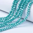 Kép 1/2 - Üveggyöngy - 6x5mm - Csillogó - Türkiz gyöngyház - fánk alakú csiszolt