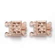 Kép 1/2 - Kapocs - 2 szálhoz - 15x10mm - rózsaarany színben - 304 rozsdamentes acél