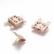Kép 2/2 - Kapocs - 2 szálhoz - 15x10mm - rózsaarany színben - 304 rozsdamentes acél