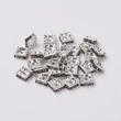 Kép 2/2 - Rondella - 6x6mm - négyzet - ezüst - füst színű kővel