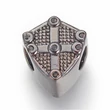 Kép 2/2 - Köztes - 11,5x10mm - pajzs - hematit színben - cirkónia kővel díszítve 