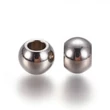 Kép 1/2 - Köztesgyöngy - 6x5mm – platina ezüst színben – gömb alakban - 201 Rozsdamentes Acél! (10db)