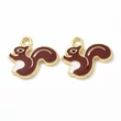 Kép 1/3 - Medál - mókus - 16x18mm - barna és halvány arany színekben