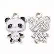 Kép 2/3 - Medál - panda - 21,5x14,5mm – fekete, fehér és ezüst színekben