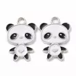 Kép 1/3 - Medál - panda - 21,5x14,5mm – fekete, fehér és ezüst színekben