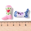Kép 3/3 - Medál - Kézzel készített lámpagyöngy, csizsma mintával, vegyes színű, 24x17x8~8.5mm