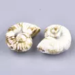 Kép 2/2 - Porcelán gyöngy – kézzel készített - díszes antik - tengeri csiga – antik krém színben