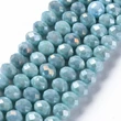 Kép 2/2 - Üveggyöngy - 10x8mm - sötéttürkiz színben - fánk alakú csiszolt