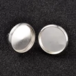 Kép 2/2 - Fülbevaló alap - bedugós - lencsés - 14mm - ezüst (pár)