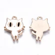 Kép 3/3 - Medál – nagy szemű cica - 19x14x2mm - fehér és halvány arany színekben - ólom és Kadmiummentes! 