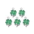 Kép 1/3 - Medál - lóhere alakú - 19x13mm - zöld és ezüst színekben - Nikkelmentes! 