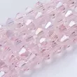 Kép 1/3 - Üveggyöngy - 4mm - rózsaszín - bicone formájú