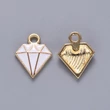 Kép 2/2 - Medál - gyémánt - 15x11mm - halvány arany, fehér színben
