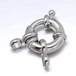 Kép 2/3 - Kapocs - nagy kerek - 12,5x13mm - rugós gyűrű - platina színben