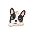 Kép 1/3 - Medál - francia bulldog charm, fekete, 22.5x19x1mm