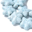 Kép 4/4 - Porcelán gyöngy, kézzel készített, csillaghal, világos égszínkék