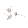 Kép 2/3 - Fülbevaló alap, félkör, bedugós, rozsdamentes acél, 9x6mm (pár) 