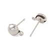 Kép 3/3 - Fülbevaló alap, félkör, bedugós, rozsdamentes acél, 9x6mm (pár) 