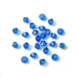 Kép 3/3 - Preciosa® - 3mm - Capri Blue AB, 3mm bicone/ rombusz gyöngy