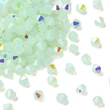 Kép 2/3 - Preciosa® - Chrysolite Opal AB, 4mm bicone/ rombusz gyöngy