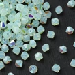 Kép 3/3 - Preciosa® - Chrysolite Opal AB, 4mm bicone/ rombusz gyöngy