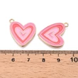 Kép 3/3 - Medál - szív charm, rózsaszín, világos arany,  21.5x18x1.5mm - nikkelmentes