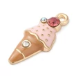 Kép 2/3 - Medál - fagyi charm, strasszkővel, hosszú élettartamú bevonattal,  22.5x9.5x3.5mm