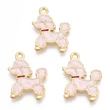 Kép 1/3 - Medál - kutya pudli charm, halvány levendula és világos arany, 20.5x16.5x1.5mm, nikkelmentes