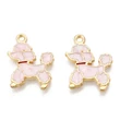 Kép 3/3 - Medál - kutya pudli charm, halvány levendula és világos arany, 20.5x16.5x1.5mm, nikkelmentes