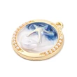 Kép 2/3 - Medál - csillag charm, arany medálion foglalatban, tengeri kék, 27.5x24.5.5x6mm, nikkelmentes
