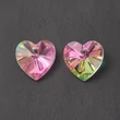 Kép 1/3 - Medál - 14x14mm - színes AB szív - üveg