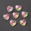 Kép 3/3 - Medál - 14x14mm - színes AB szív - üveg